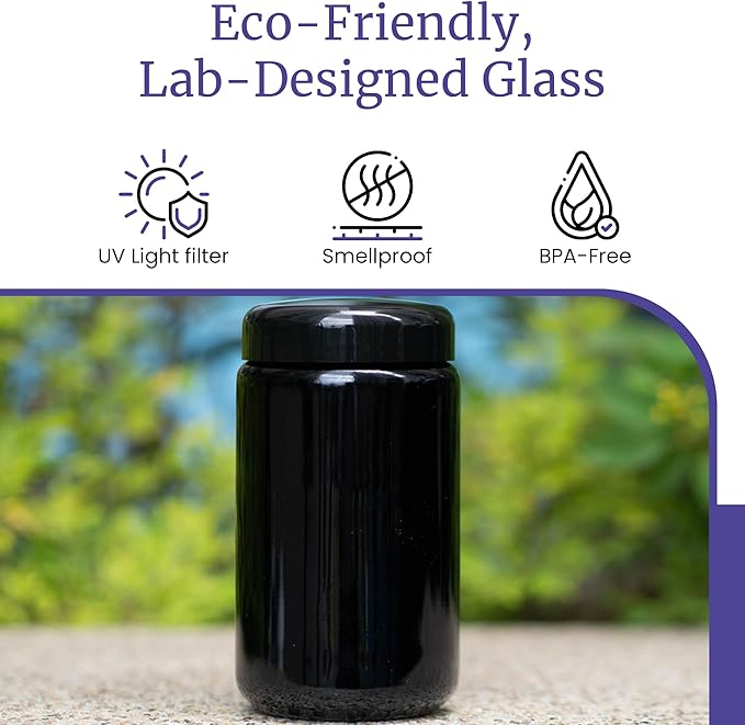Infinity Jars Classic UV Glass Jar 400ml (13.53 fl oz) Airtight Black Screw-Top Container for Coffee, Tea, Spices, Dried Goods, Kitchen Storage Jar 10-Pack