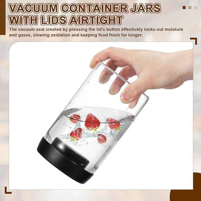 uxcell Coffee Vacuum Container, 900ml/30oz Glass Coffee Bean Storage Container with Lids for Spices Biscuits Loose Leaf Tea, Black Gold