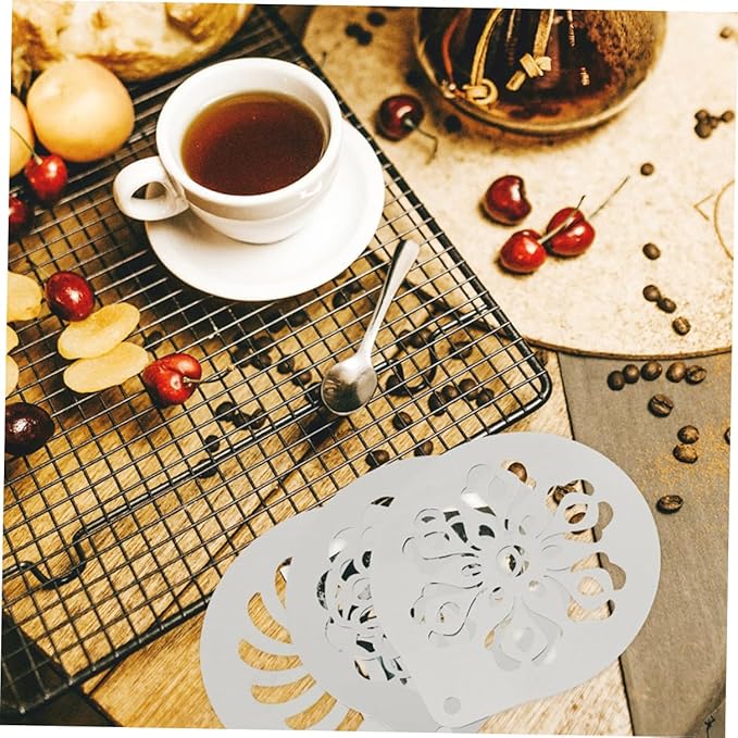 Coffee Latte Art Stencils Metal Cappuccino Cake Pops Mold for DIY Decorating and Baking