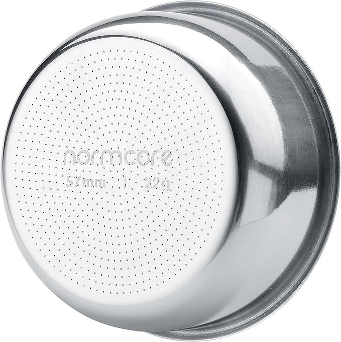 Normcore 57mm High Extraction Basket Fits Lelit Anita, Diana, Anna, Precision Espresso Filter Basket, Includes Paper Filters (200pcs) and Puck Screen, 0.28mm Hole Diameter, 22g