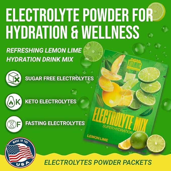 Dr. Price’s Electrolytes Powder Packets – Lemon Lime, 60 Packets | Sugar Free Electrolytes | Hydration Drink Mix, 72+ Trace Minerals, Keto Electrolytes, Vegan, Doctor-Formulated, Made in USA