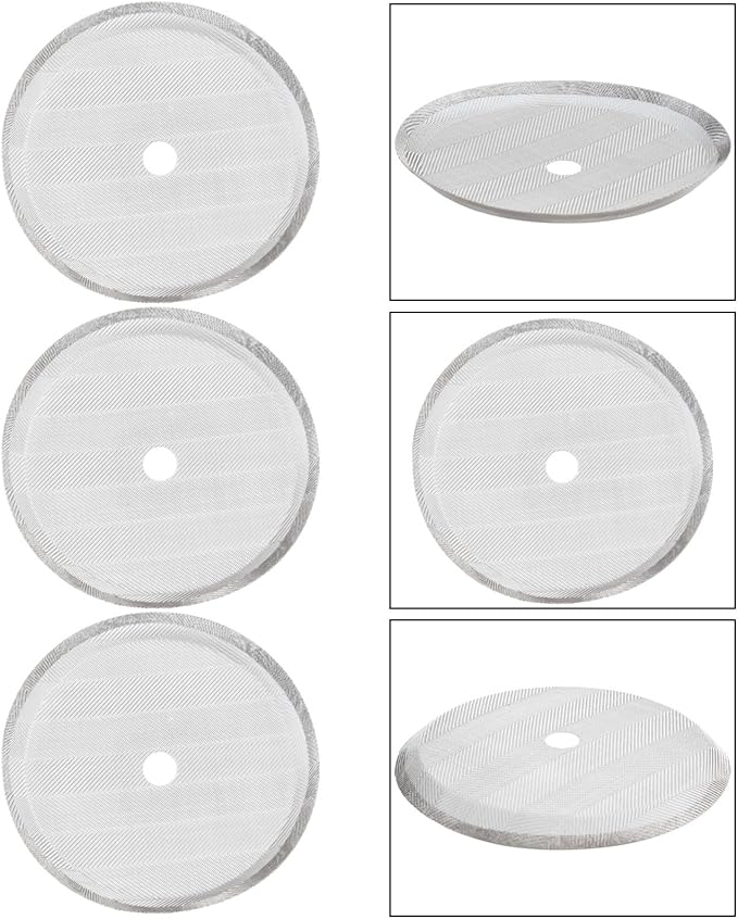 KoiLykke Reusable Stainless Steel Mesh Filter Replacement for French Press - 3 Pack, Compatible with 8-Cup Coffee Press (350/800/1000ML), 7.2CM 8.7CM 10CM