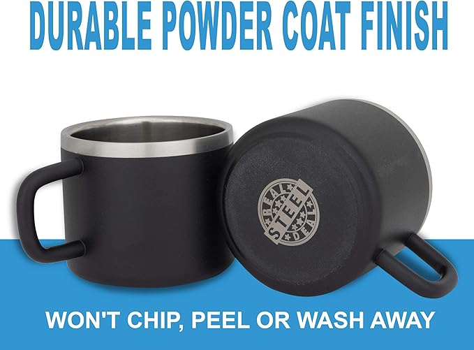 Real Deal Steel "Little Sipper 3 oz Insulated Espresso Cups - Premium Double Wall Set of 4 Demitasse