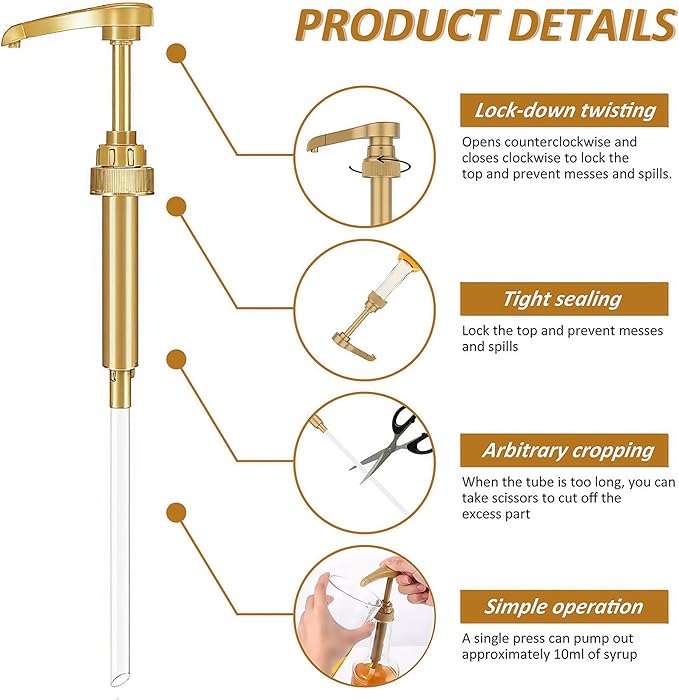 AOSWTLIF 12PCS Syrup Pump Suitable for 750ml Bottles，Coffee Syrup Dispenser Pump，Flavor Syrup Pump (12)
