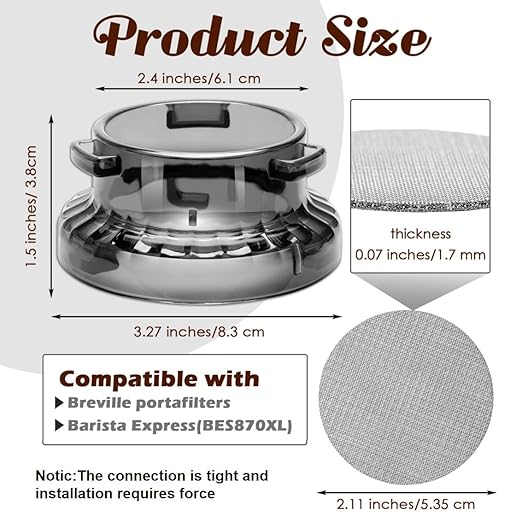 54 mm Dosing Funnel for Breville Barista Portafilters, Pletpet Dosing Funnel with 53.5mm Puck Screen Kit for Breville Espresso Accessories to Reduces The Mess