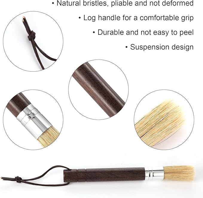 Coffee Grinder Cleaning Brush Espresso Brush Espresso Machine Cleaning Brushes with Wooden Handle and Natural Bristles Small Barista Brushes with Hanging Loop Bar Accessories for Barista Home Kitchen