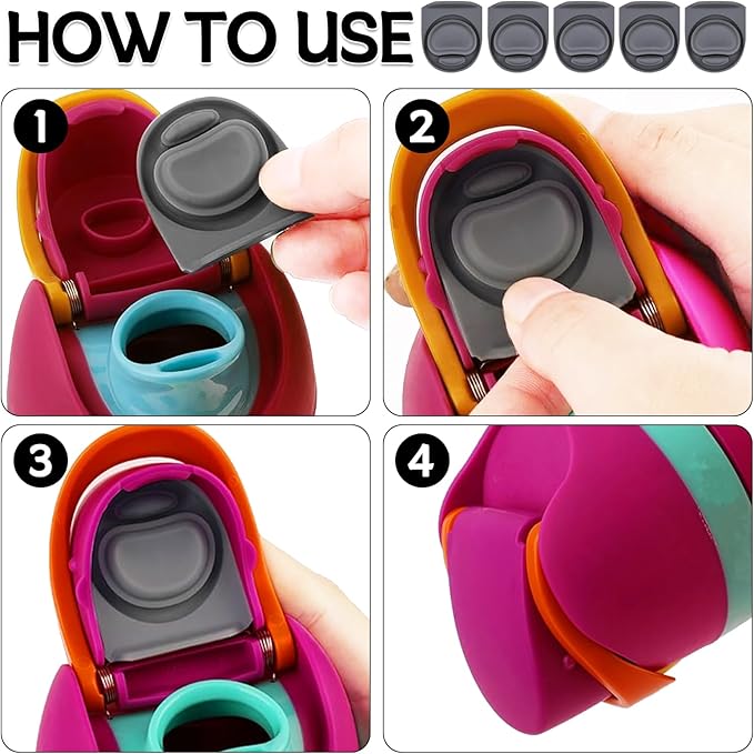 5pcs Rubber Seal Replacement Stopper Compatible with Owala Freesip16/19/24/32/40oz Spout Lid,Water Bottle Gasket Silicone Cap Insert Gasket Stopper Replacement Parts Accessories YA1-01
