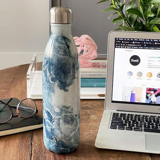 S'well Stainless Steel Water Bottle, 25oz, Blue Granite, Triple Layered Vacuum Insulated Containers Keeps Drinks Cold for 48 Hours and Hot for 24, BPA Free, Perfect for On the Go