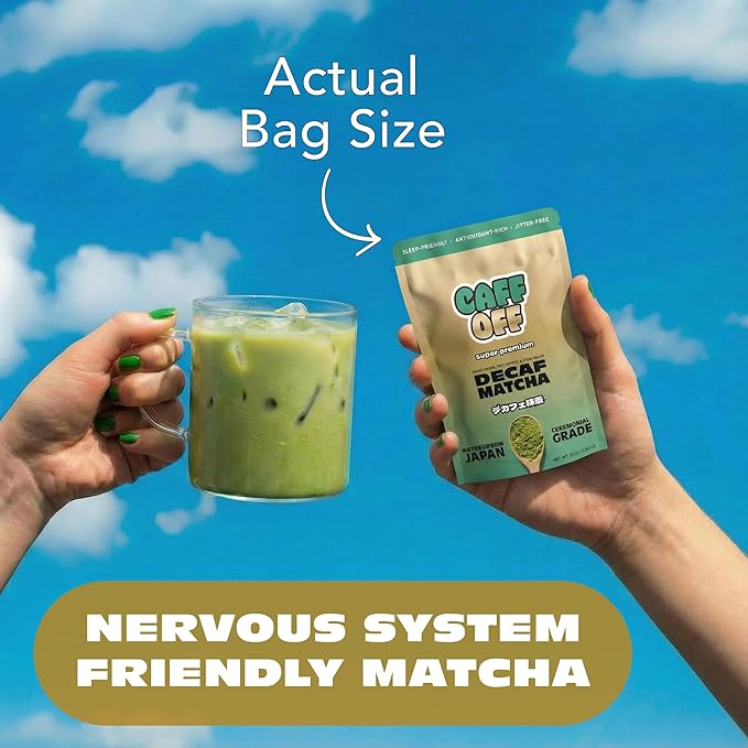 Super-Premium Decaf Matcha Green Tea Powder From Japan – 1.06 oz / 30 g – Highest Ceremonial Grade Matcha On The Market – Naturally Decaffeinated Without Chemicals – Tested for Heavy Metals – First Harvest, Shade-Grown & Caffeine-Free Matcha Powder