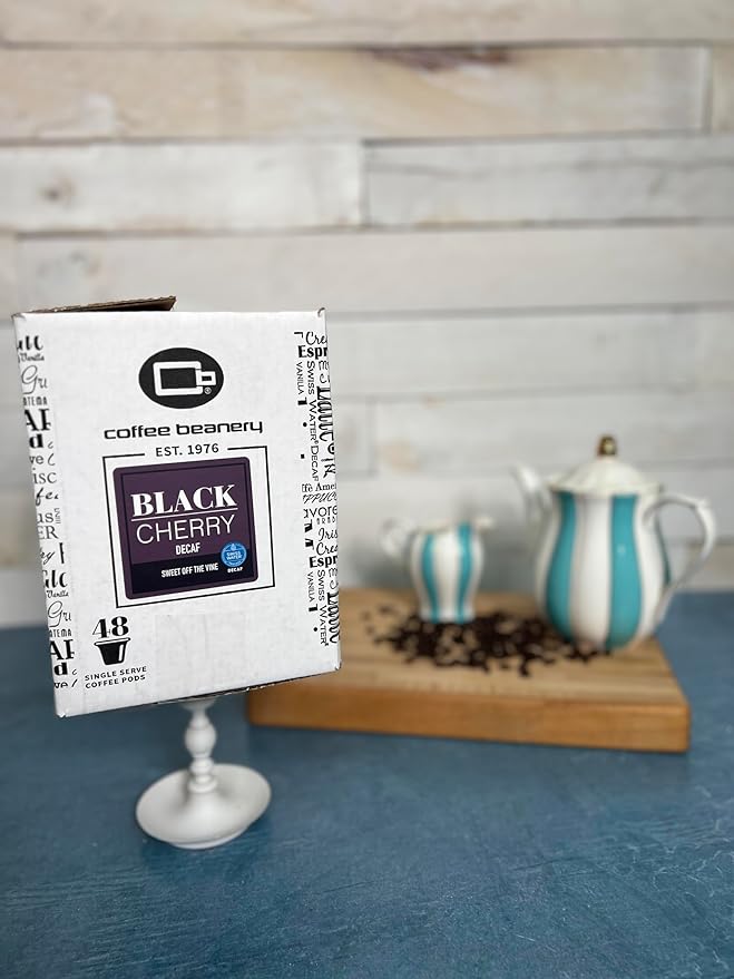 Black Cherry Decaf Coffee Pods by Coffee Beanery | 96ct Bulk Medium Roast Arbica Coffee
