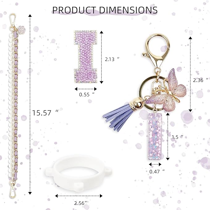 Letter Handle Strap Accessories with Cute Initial Charm Compatible with Owala Water Bottle 24oz 32oz 40oz Owala Kids