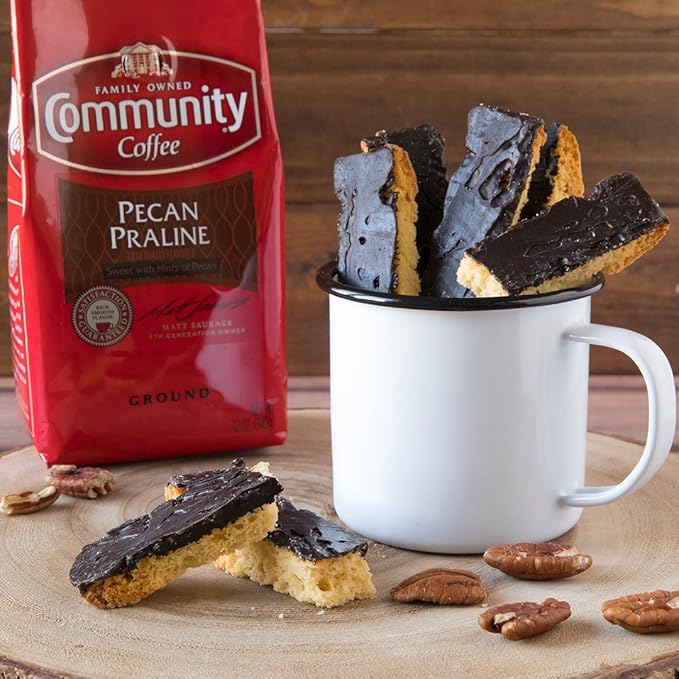 Community Coffee Medium Roast Ground Coffee | Pecan Praline Flavored | 12 Ounce Bag | Pack of 3