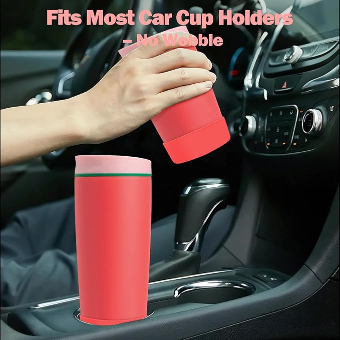 2pcs Silicone Boot for Owala SmoothSip Slider Coffee Tumbler 20oz 12oz, Anti-Slip Sleeve for Travel Coffee Mug, Protective Accessories for Owala BPA Free (Strawberry Fields)