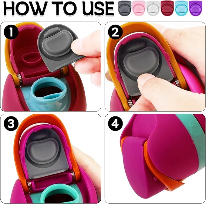 6 Pcs Replacement Seal Stopper Compatible with Owala FreeSip 16oz 32oz,Bottle Top Gasket Lid for Owala 16/19/24/32/40oz Seal Mouth Cap Silicone Stopper Parts Insert Accessories（6 colors 2）
