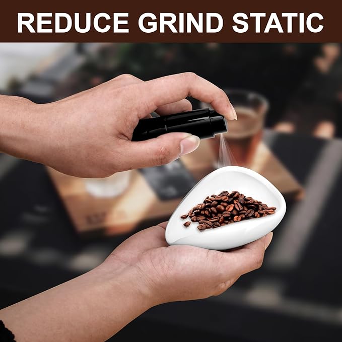 Coffee Bean Dosing Cup and RDT Spray Bottle and Spoon 3-Piece Set, Coffee Bar Accessories, Ceramic Dosing Vessel, Single Dose Measuring Tray Kit, Coffee Lover Gift