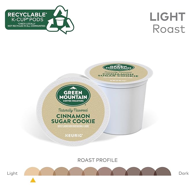 Green Mountain Coffee Roasters light roast Pod Cinnamon Sugar Cookie Coffee, 12 Count