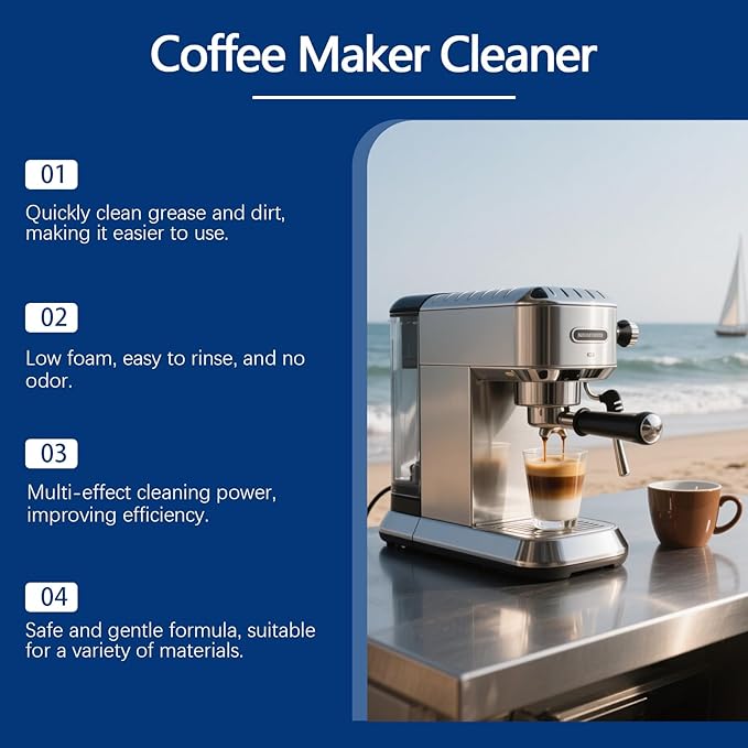 Coffee Machine Descaler Cleaner Tablets - 12 Count, Universal Fit for All Coffee Makers, Removes Oil & Mineral Buildup, Deep Cleaning Solution,1 Year Supply