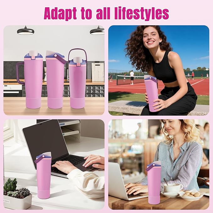 2PCS Silicone Boot Compatible with Owala 30oz & 40oz FreeSip Sway Bottles & Tumblers, Protective Anti-Slip Bottom Cover Sleeve for Freesip Sway Tumbler