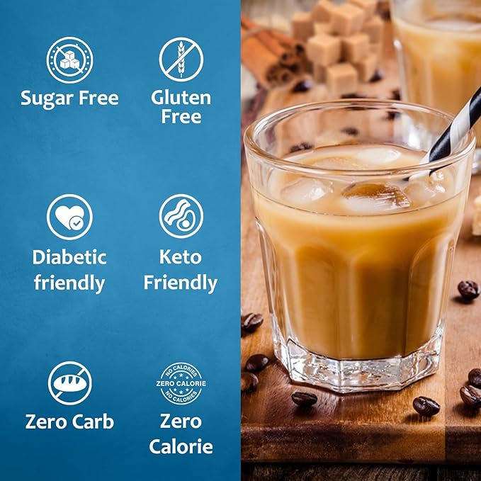 Syruvia Sugar-Free Brown Sugar Cinnamon Syrup for Coffee, Great for Drinks, Shakes, Smoothies and Cocktails - 25.4 fl oz, Kosher, 100% Vegan, Gluten-Free, No-Calorie, With Pump