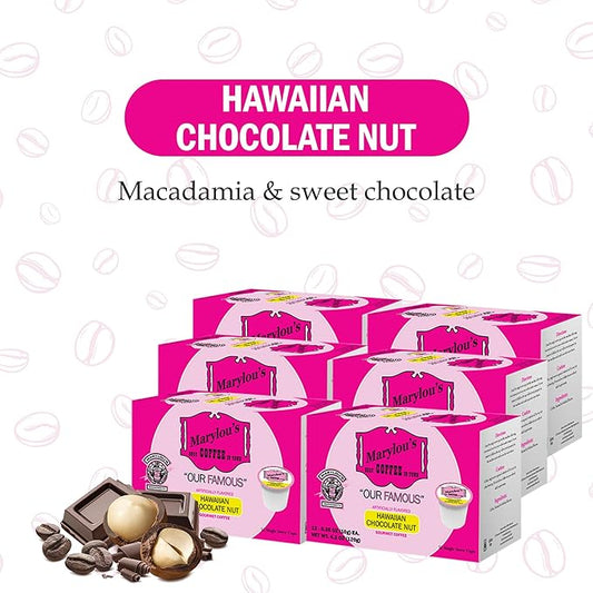 Marylou's Hawaiian Chocolate Nut Flavored Gourmet Coffee - Single Serve Coffee Pods, Compatible with Keurig Brewers - 72 Count