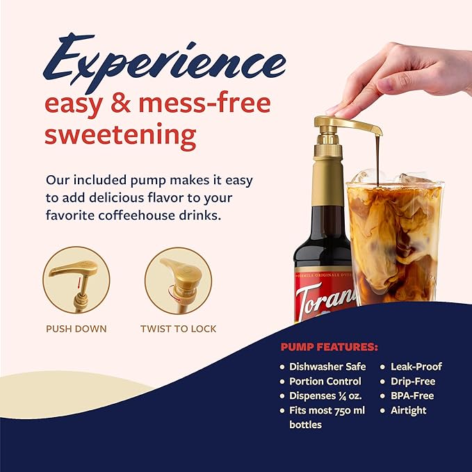Torani Coffee Syrup, Chai Tea Spice Flavored Syrup for Drinks, Pump Included, 25.4 Fl Oz