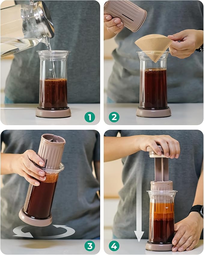 DriftBrew D1 Coffee Filters-Pocket 100ct, Compostable, Disposable Coffee Filters Fits D1 All-in-One Coffee Press