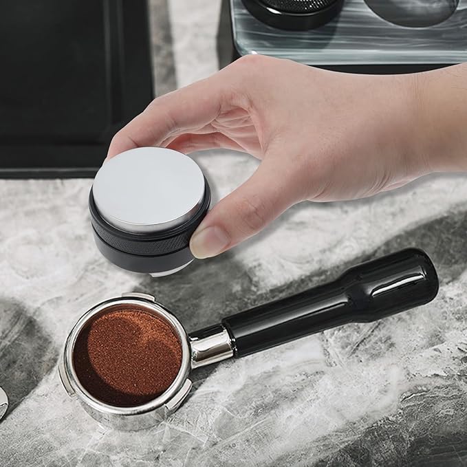 53mm Coffee Distributor & Tamper, Dual Head Coffee Leveler and Espresso Puck Screen Fit for Breville 53mm Portafilter, Adjustable Depth Professional Barista Espresso Hand Tamper for Espresso Machine
