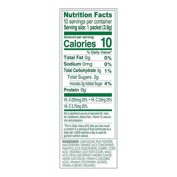 True Lemon, Fruit Punch Packets Low Sugar No Preservatives Kids Hydration Drink Mix, 1.38 Ounce