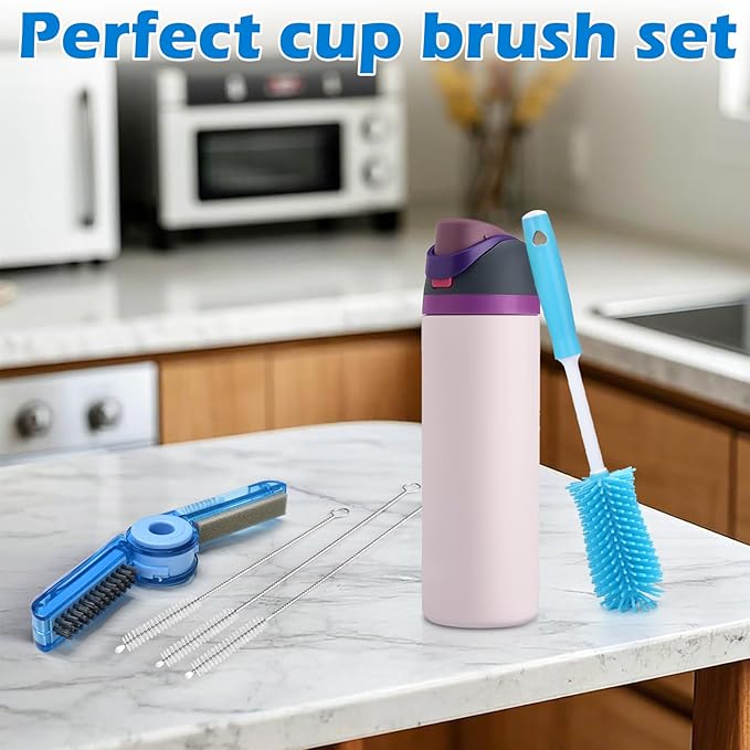 Palksky Water Bottle Cleaning Brush Kit, Brush and Straw Cleaner for Owala, 5 PCS