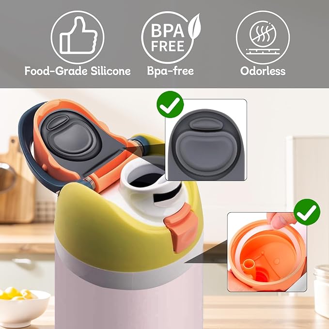 6 Sets Replacement Stopper and O Ring Gasket Compatible with Owala FreeSip 24oz 32oz,Water Bottle Lid Insert Cap Silicone Seal Parts for Owala 16/19/24/32/40oz Mouthpiece Accessories Z6S2