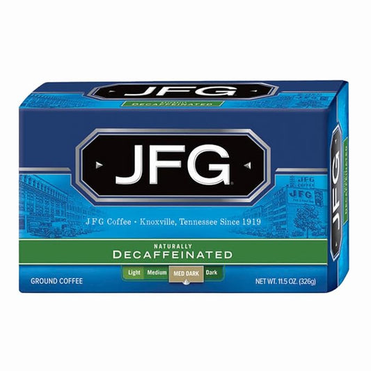 JFG Naturally Decaffeinated Medium-Dark Roast Ground Coffee, 11.5oz Bag (Pack of 1)
