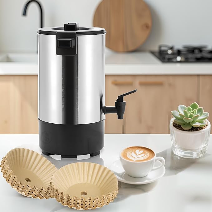 Large Coffee Filters Compatible with Sybo Commercial Coffee Maker, 120 Pcs Perforated Basket Filter Paper for Sybo 30 Cup