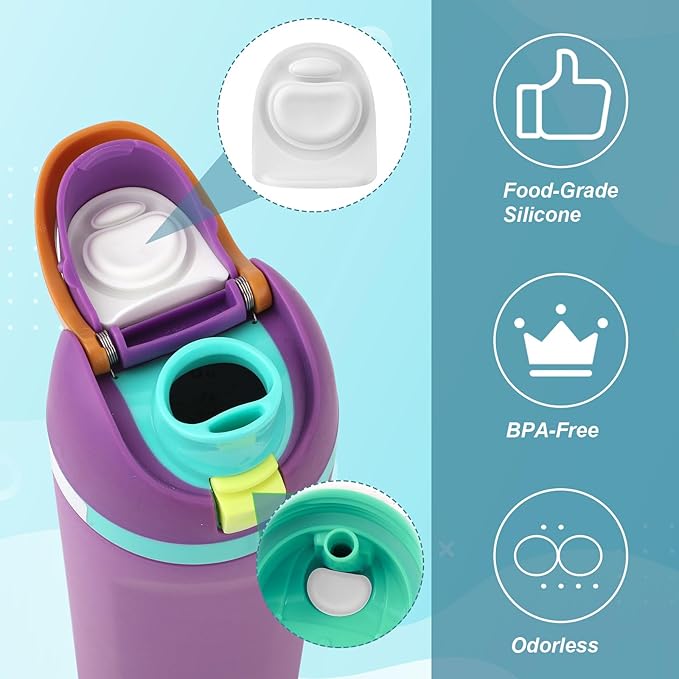 3pcs Bottle O Seal Ring & 3pcs Gasket Replacement Stopper for Owala FreeSip Cap, Silicone Water Bottle Plug Stopper BPA Free Top Lid Mouth Parts Compatible with Owala FreeSip 24oz 32oz