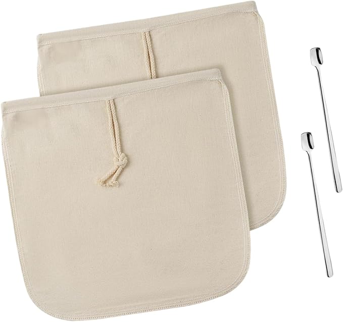 NTCLHFXU Easy Reusable Cold Brew Filter Bag Machine Washable Organic Cotton Fabric Materials Strainer Bag Washable Filter