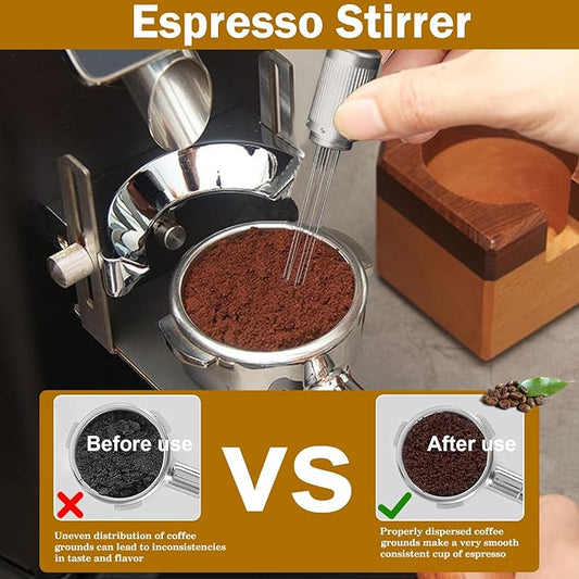 51mm Espresso Accessories Kit, 316 stainless steel Espresso Tamper, WDT Tool, Puck Screen and Dosing Funnel Set Fits Delonghi 51 mm Espresso Coffee Machines and Portafilter, Barista Tools