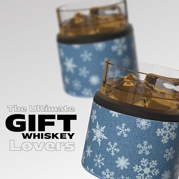 asobu Whiskey Sleeve Glass – Insulated Bourbon Tumbler with Premium Rocks Glass, BPA-Free, Double-Wall Stainless Steel, Keeps Drinks Cold Longer, 10.5oz