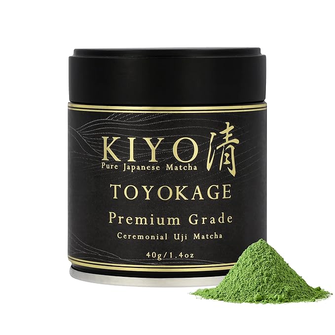 Kiyo Matcha Premium Grade Toyokage Ceremonial Uji Matcha - Pure Japanese First Harvest Ceremonial Grade Matcha Green Tea Powder from Uji, Japan (40g/1.41oz)