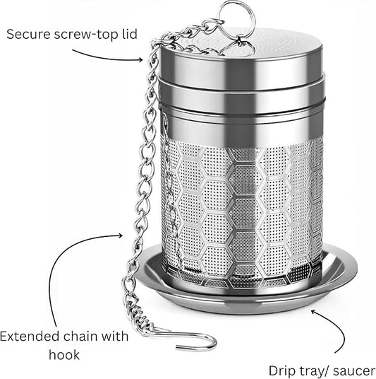 3 Pack Tea Infusers/Tea Strainers, Honeycomb Extra Fine Mesh, 304 Stainless Steel