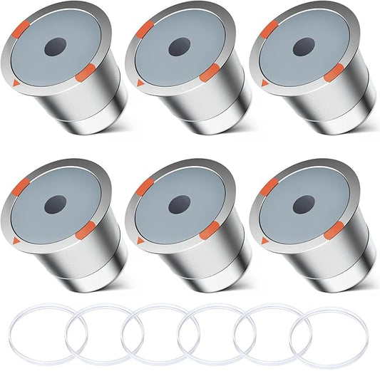 Reusable k Cup Coffee Filters,Universal stainless steel Refillable k Cups Filter Use for Keurig 2.0 and 1.0 Coffee Makers-brewers (6pack)