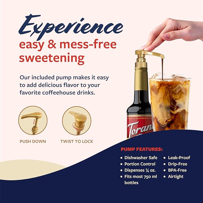 Torani Coffee Syrup, Chocolate Milano Flavored Syrup for Drinks, Pump Included, 25.4 Fl Oz
