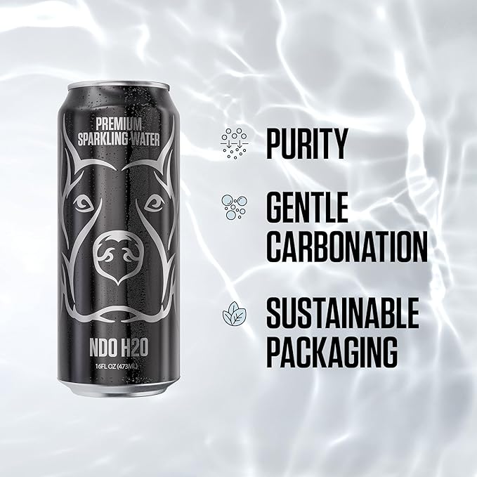 NO DAYS OFF Premium Sparkling Water - 12 Pack,16 fl oz, Sparkling (Unflavored) - Ultra-Purified Reverse Osmosis with Gentle Carbonation, Served in BPA-free 100% Recyclable Cans
