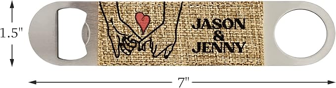 Smile Art Design Family Couple Names Custom Bottle Opener Burlap Material Personalized Prints Personalized Gifts Christmas House Warming for her him Valentine's Day Gift Style8