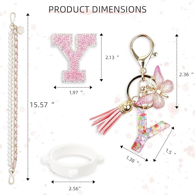 Letter Handle Strap Accessories with Cute Initial Charm Compatible with Owala Water Bottle 24oz 32oz 40oz Owala Kids