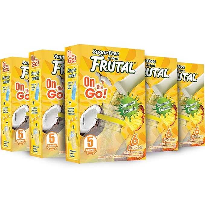 Arbol Futal On-The-Go! | Powdered Drink Mix Pina Colada - Flavored Sugar Free! – Single Serve On The Go! - Powder Sticks Packets (30 Count of Stick Packs)