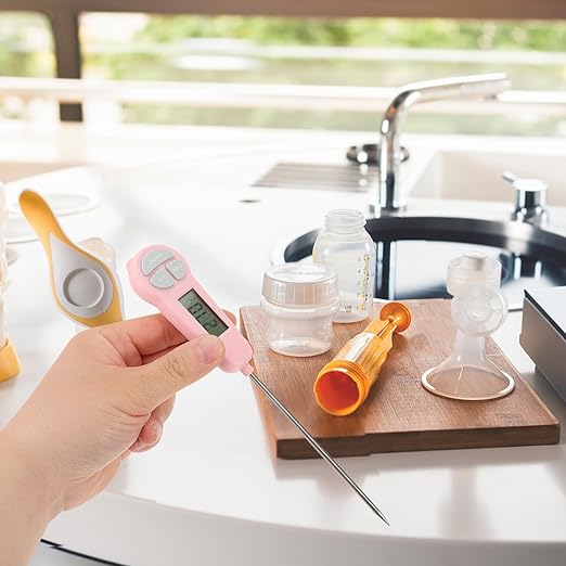 NUOBESTY Digital Meat Thermometer Instant Read Cooking Thermometer 50℃~300℃ for Food Kitchen Use (Pink)