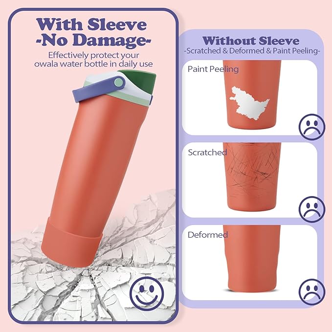 2PCS Silicone Boots for Owala 30oz & 40oz FreeSip Sway Bottles & Tumblers – Non-Slip, Scratch-Resistant, Stability Enhancer for Owala Accessories (Summer Harvest)