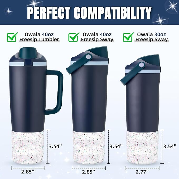Silicone Higher Boot Compatible with Owala 30oz & 40oz FreeSip Sway Bottles & Tumblers, Large Protection Anti-Slip Bottom Cover Sleeve for Freesip Sway Tumbler and Bottle