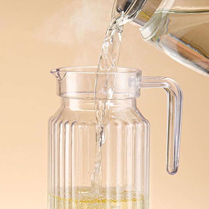 34 oz Acrylic Pitcher with Lid and Spout,1100ml Hot/Cold Water Jug for Iced Tea Pitcher for Coffee, Juice and Iced Tea Beverage Carafe with Lid (1100ml)