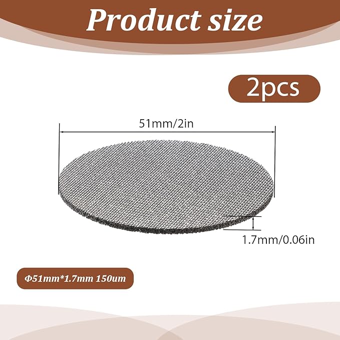 2 Pack 51mm Espresso Puck Screen, 1.7mm Thickness 150μm Reusable Espresso Screen 316 Stainless Steel, Compatible with Espresso Machine Espresso, 51mm Portafilter Filter Basket
