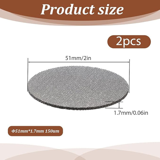 2 Pack 51mm Espresso Puck Screen, 1.7mm Thickness 150μm Reusable Espresso Screen 316 Stainless Steel, Compatible with Espresso Machine Espresso, 51mm Portafilter Filter Basket